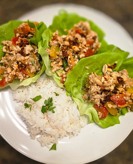 Creamy Thai Chicken Lettuce Cups