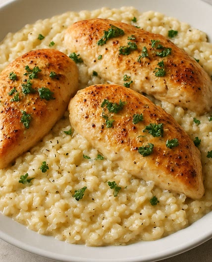 Creamy Garlic Parmesan Chicken and Rice