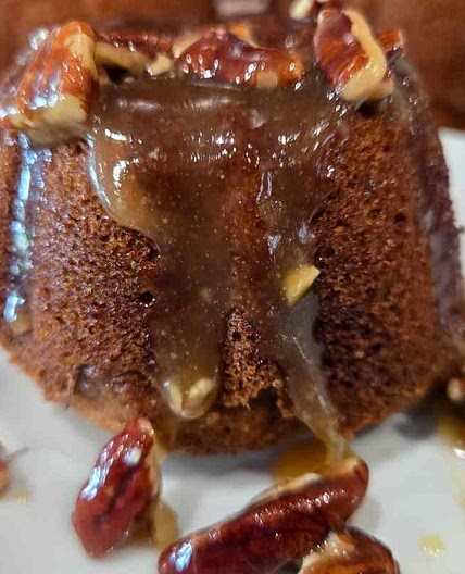 Moist Pumpkin Spice Bundt Cake with Caramel Pecan Sauce (Mini, Medium, or Full Size)