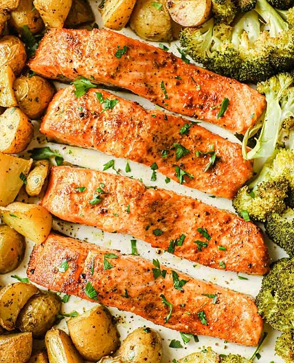 Sheet Pan Baked Salmon and Potatoes