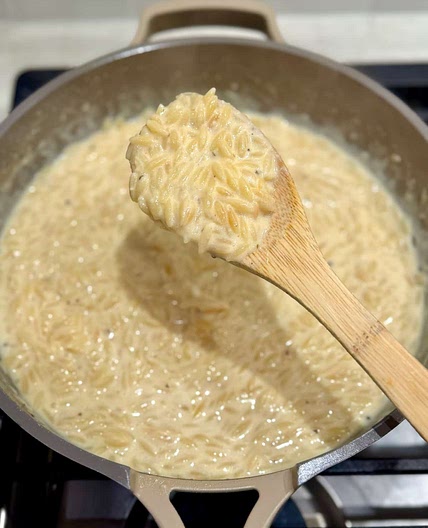 One Pot Orzo Mac and Cheese
