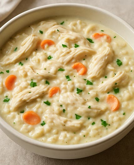 Velvety Creamy Chicken and Rice Comfort Bowl