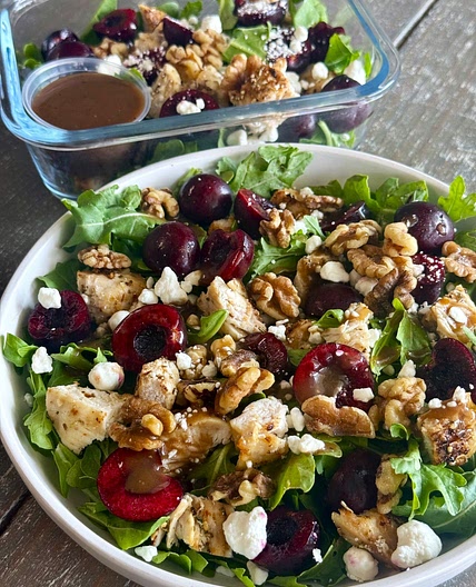 Cherry and Goat Cheese Chicken Salads