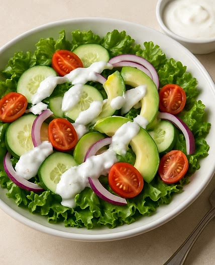 Ensalada con aderezo de yogurt
