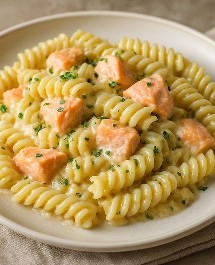 Tornillos a la crema y salmón