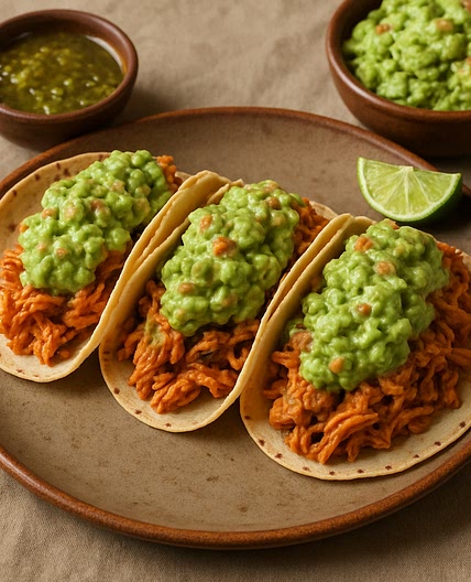 Tacos de Tinga con Guacamole