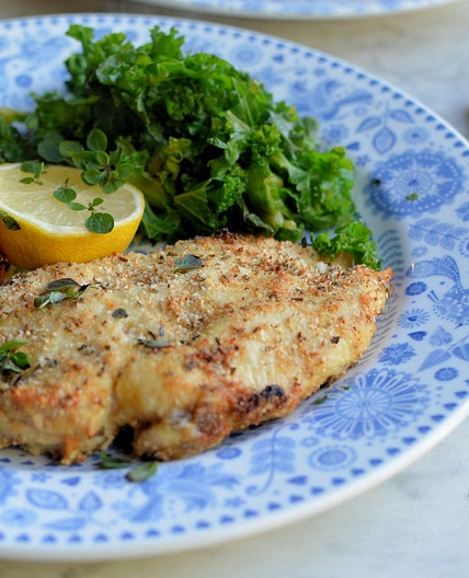 Garlic, Herb and Parmesan Crusted Chicken Schnitzels