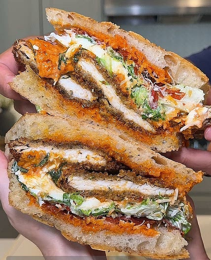 Spicy Vodka Chicken Caesar Sandwhich