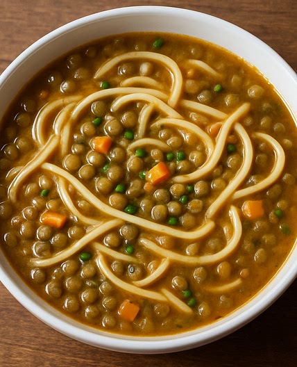 Sopa de lenteja con tallarín