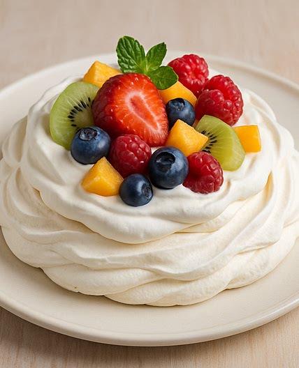 Merengue con frutas