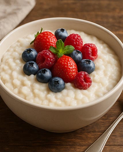 Crema de arroz con frutos rojos