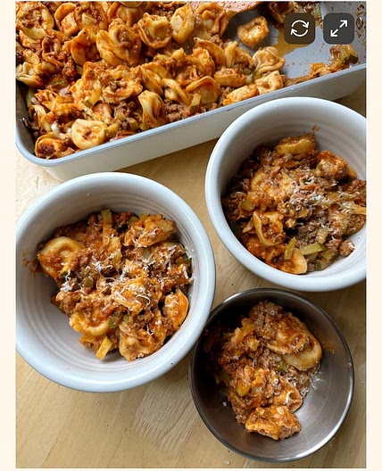 No Boil Tortellini Pasta Bake