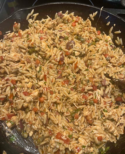 Bruschetta chicken orzo