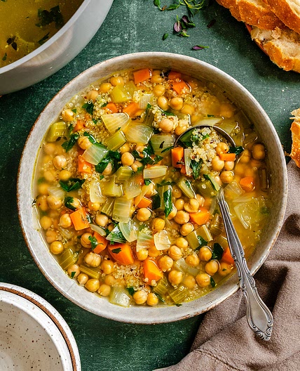 Quinoa Vegetable Soup With Chickpeas