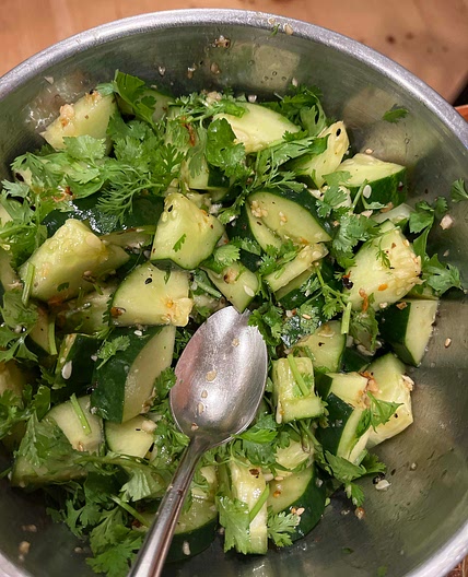 Smashed cucumber salad