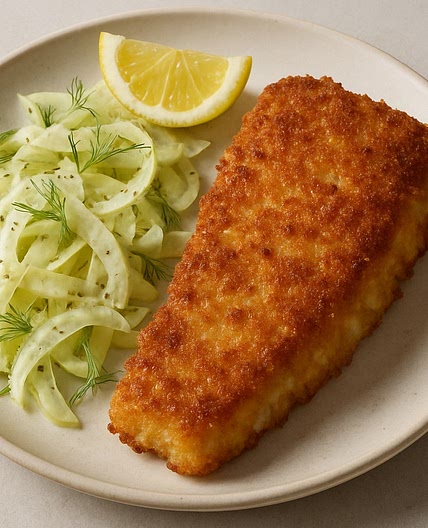 Backfisch mit Kruste und Fenchelsalat