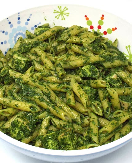 Chicken and Arugula Pesto Pasta Salad