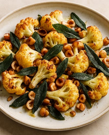 Roasted cauliflower with crispy sage & hazelnuts