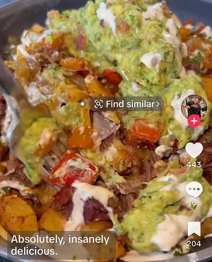 Shredded beef loaded potato