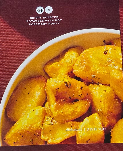 Crispy Roasted Potatoes with Hot Rosemary Honey (gf) (v)