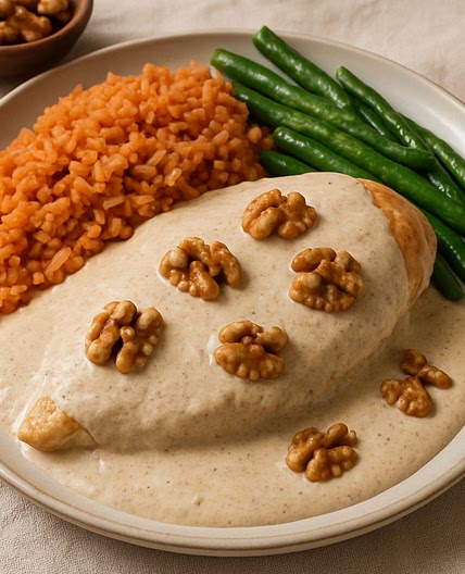 Pollo en salsa de nuez
