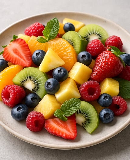 Frutas al aroma de la menta