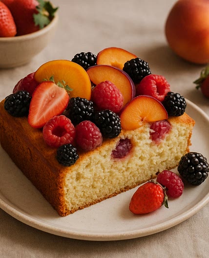 Bizcocho con frutas de temporada
