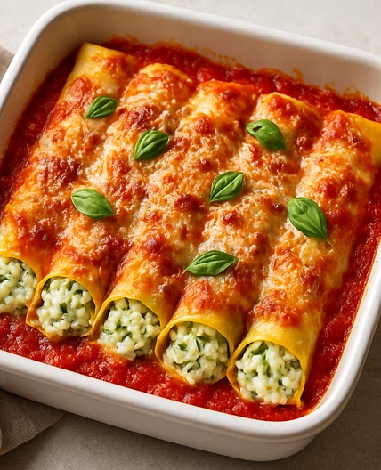 Ricotta and Zucchini Cannelloni