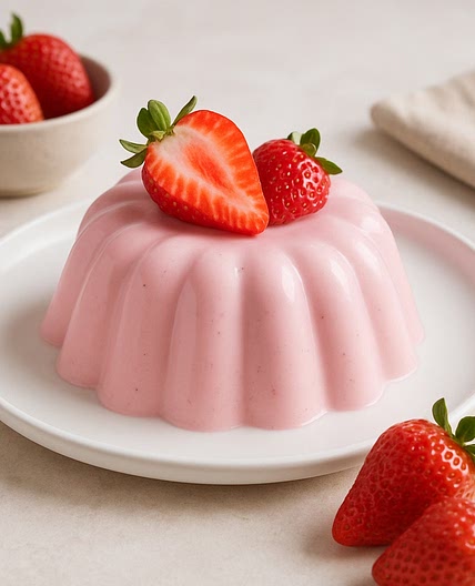 Gelatina de yogurt de fresas