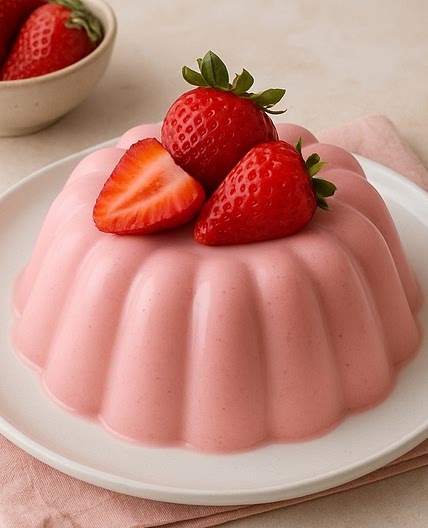 Gelatina de yogurt de fresa