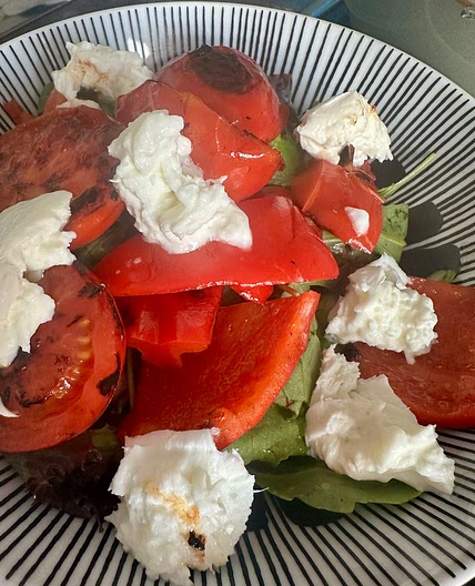 Warm Garden Tomato & Buffalo Mozzarella Salad
