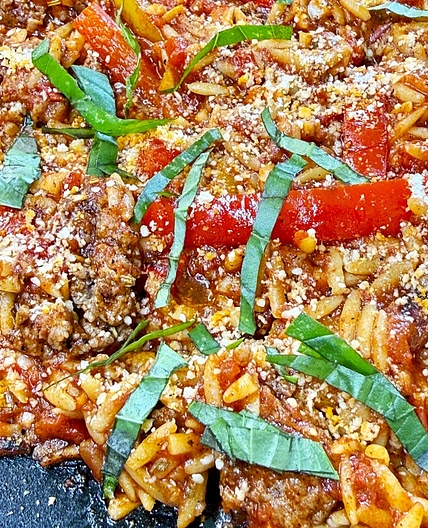 Blackstone Italian Orzo and Peppers