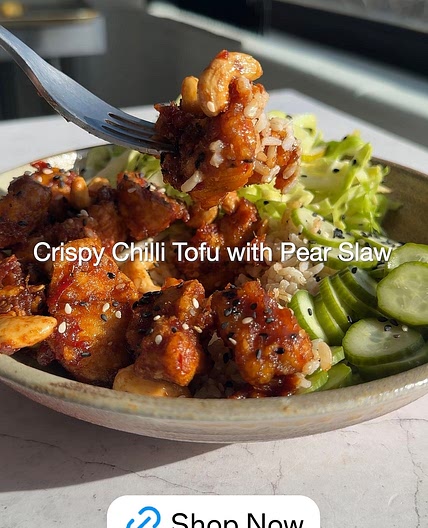 Crispy Chilli Tofu with Pear Slaw