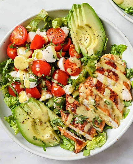 Chicken Caprese Salad with Avocado