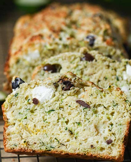 Savory Zucchini Bread with Feta and Olives