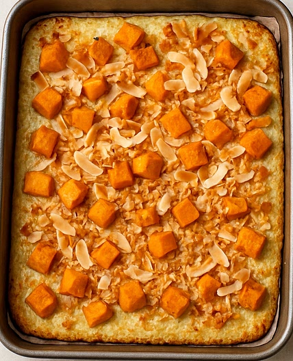 Coconut and squash traybake