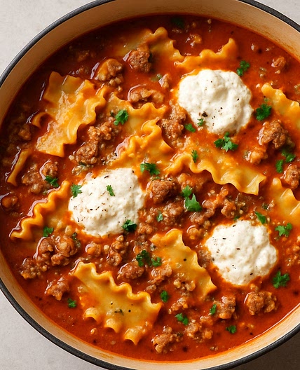 One Pot Lasagna Soup