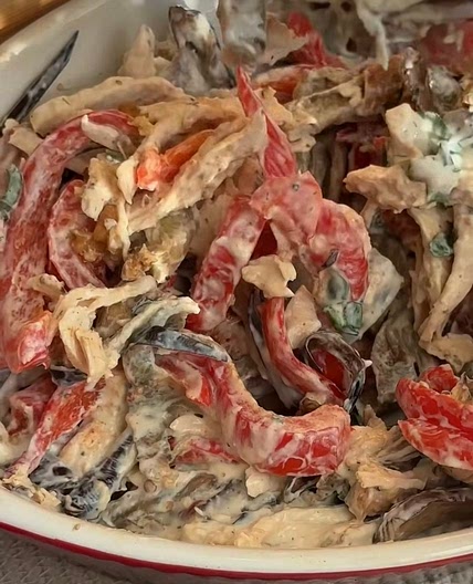 Aubergine Chicken Salad
