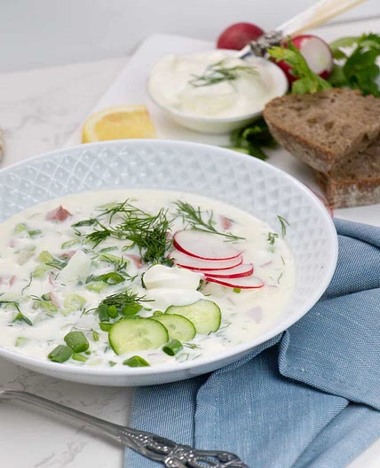 Russian Cold Kefir Soup (Okroshka)