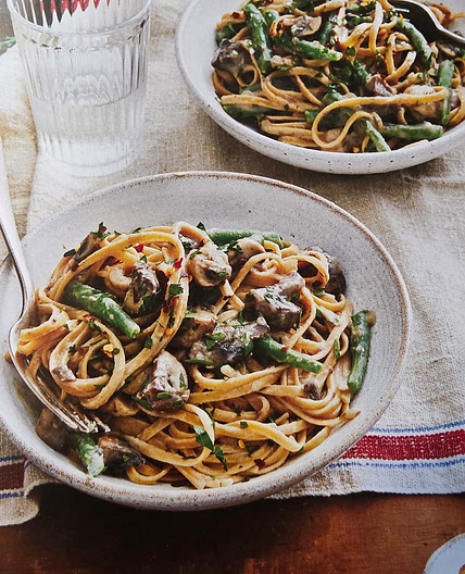 Green Bean and Mushroom Stroganoff