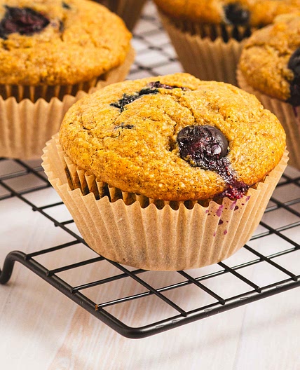 Whole-Grain Banana Blueberry Muffins