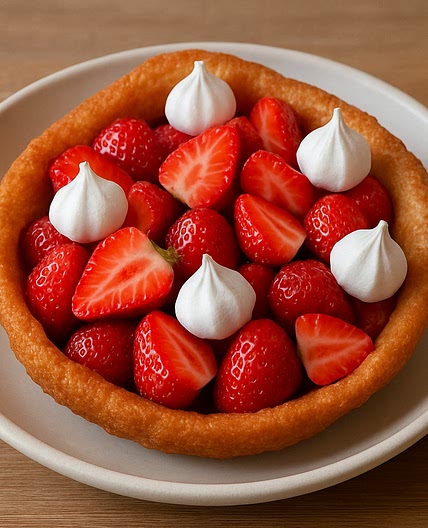 Hueca de fresas con merengues