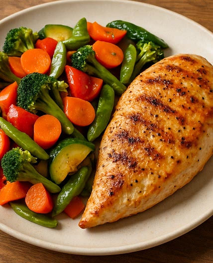 Filete de pollo con verduras