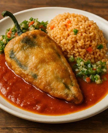 Chile poblano capeado