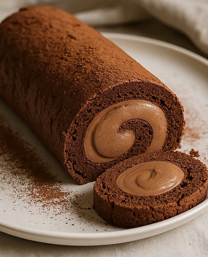 Rollo de mousse de chocolate