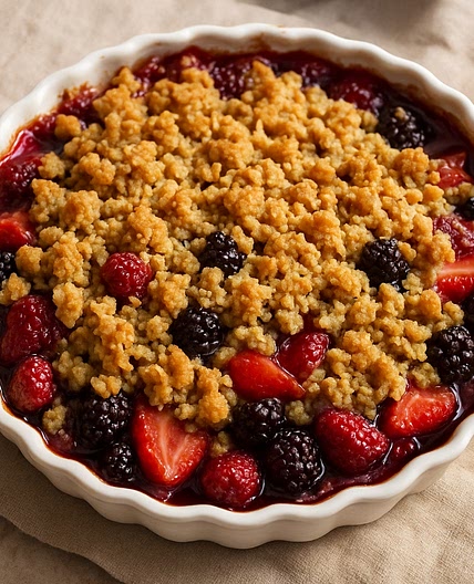 Pie de frutas crujiente