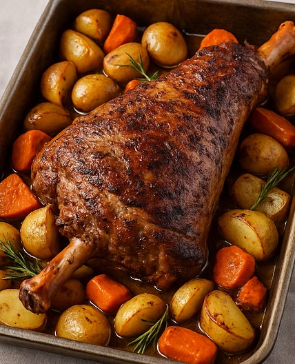 Pierna de ternera al horno