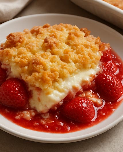 Strawberry Cheesecake Dump Cake
