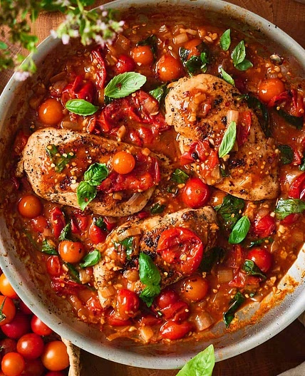 Chicken Pomodoro Recipe with Burst Cherry Tomatoes (One Pan!)