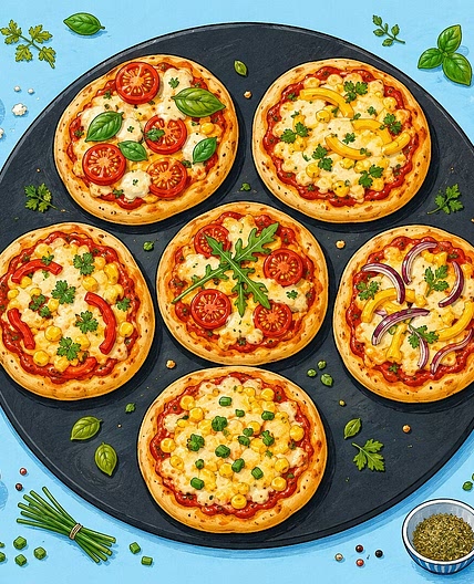 Mini Pizzas with Quark-Oil Dough